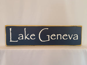 Lake Geneva City and Lake Sign