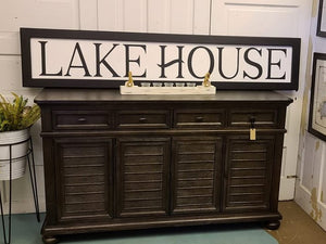Lakehouse Six Foot Long Wooden Lake Sign