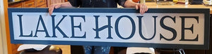 Lakehouse Six Foot Long Wooden Lake Sign
