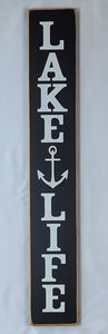 Lake Life Vertical Wooden Sign