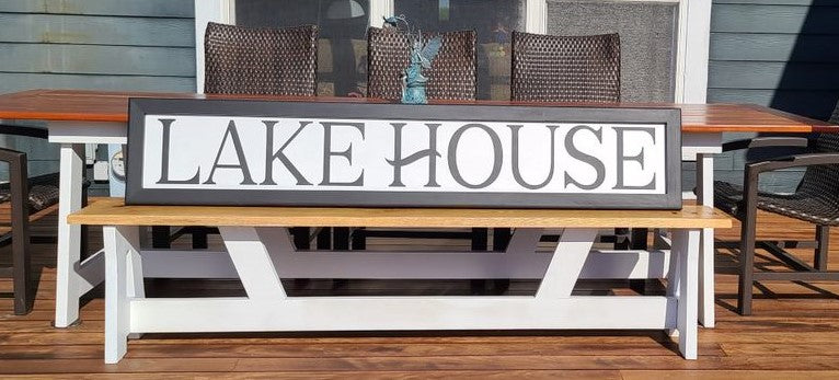 Lakehouse Six Foot Long Wooden Lake Sign