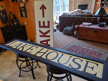 Load image into Gallery viewer, Lakehouse Six Foot Long Wooden Lake Sign
