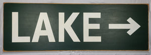 Lake  with Arrow Sign Large