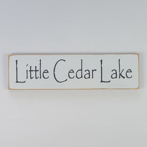 Little Cedar Lake Painted Wooden Sign