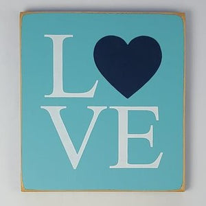 Love Square Wooden sign with Red Heart