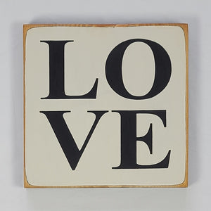 Love Square Wooden Sign Medium Size