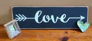 Love Arrow Wooden Sign