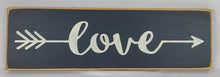 Load image into Gallery viewer, Love Arrow Wooden Sign
