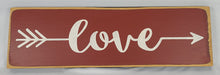 Load image into Gallery viewer, Love Arrow Wooden Sign
