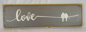 Love Birds Romantic Wooden Sign