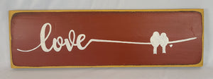 Love Birds Romantic Wooden Sign