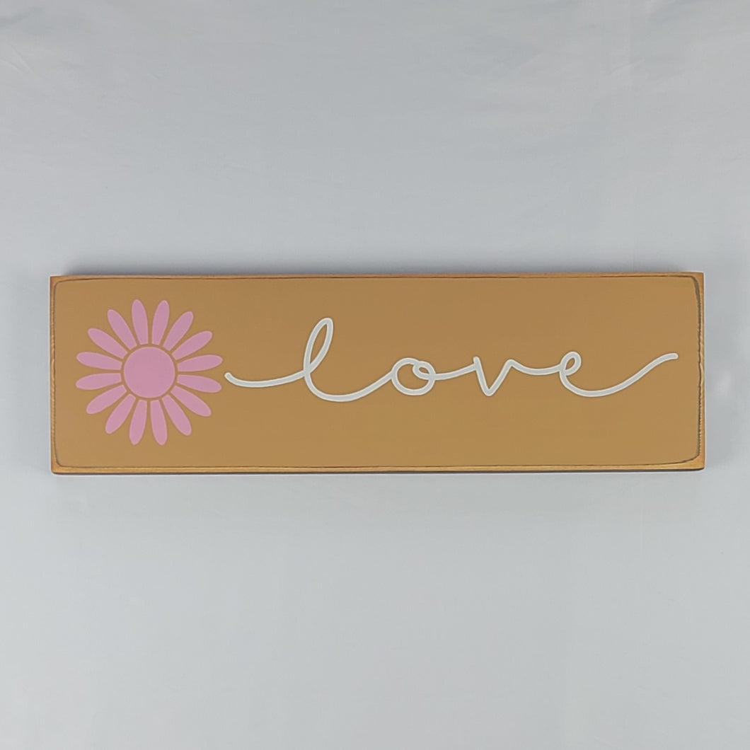 Love Flower Decorative Wooden Sign
