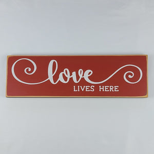 Love Lives Here Decorative Wooden Sign