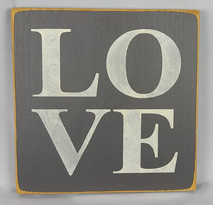 Love Square Wooden Sign Medium Size