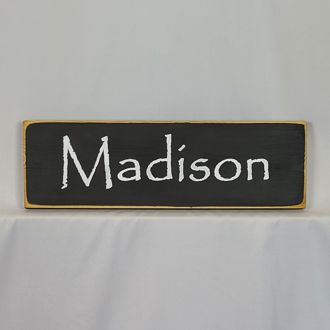 Madison Wooden City Sign