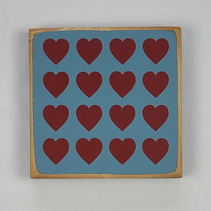 Mini 12 Heart Wooden Romance Sign