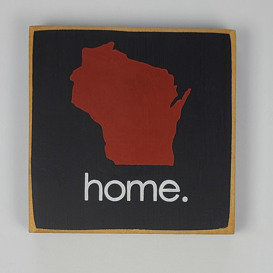 Home. WI Mini Wooden Sign