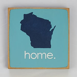 Home. WI Mini Wooden Sign