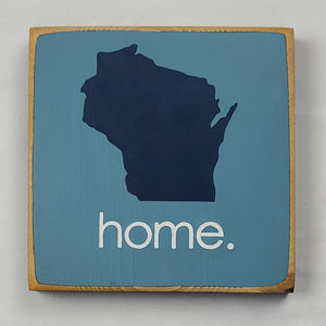 Home. WI Mini Wooden Sign