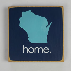 Home. WI Mini Wooden Sign