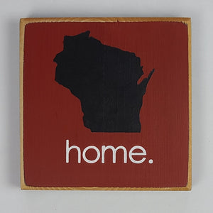 Home. WI Mini Wooden Sign