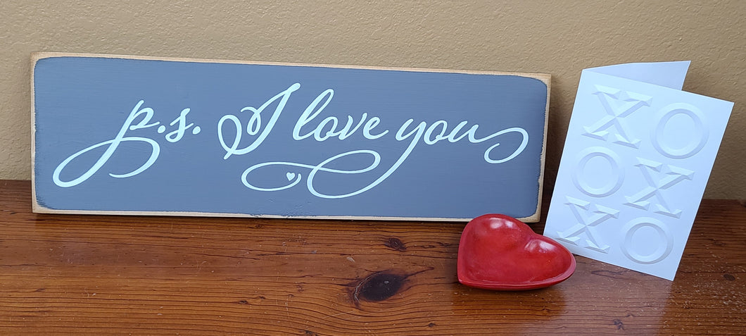 P S I Love You Wooden Sign