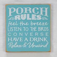Load image into Gallery viewer, Porch Rules Decorative Wooden Sign
