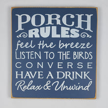 Load image into Gallery viewer, Porch Rules Decorative Wooden Sign

