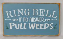 Load image into Gallery viewer, Ring Bell Pull Weeds Painted Wooden Spring Sign
