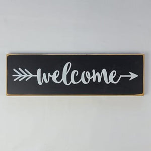 Welcome Arrow Decorative Wooden Sign